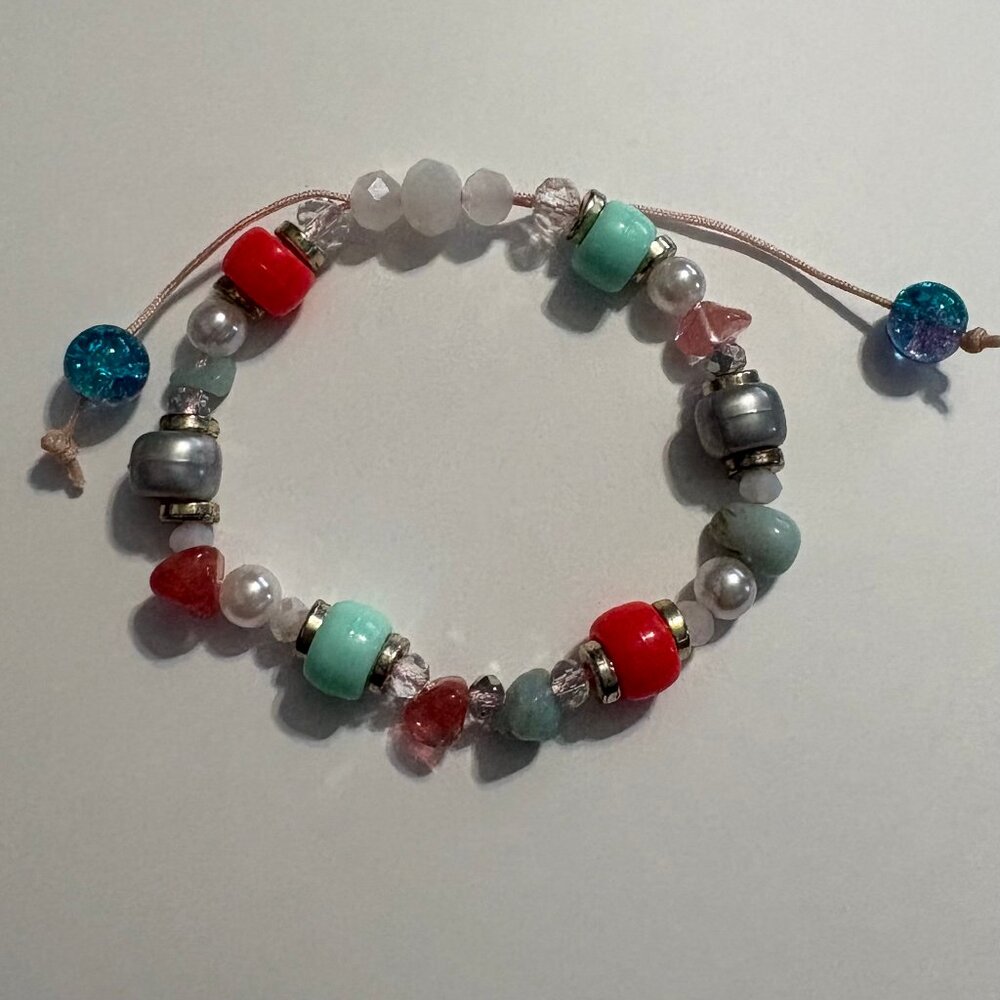 Amazonite and Melting Crystal Handmade Bracelet